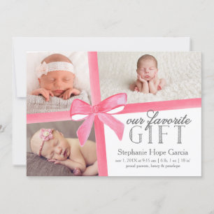 Our Favorite Gift Birth Announcement First Holiday