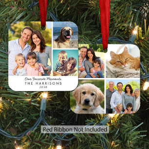 Our Favorite Moments Family Photo Christmas Metal Ornament