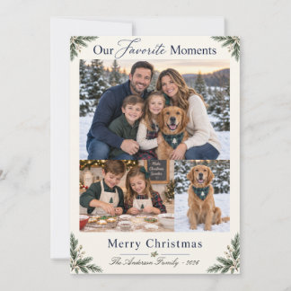 Our Favorite Moments Three Photo Christmas Card