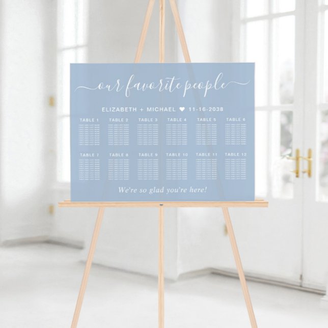 Our Favorite People 12 Table Wedding Seating Acrylic Sign (Creator Uploaded)