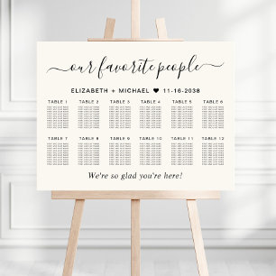 Our Favorite People 12 Table Wedding Seating Chart Foam Board