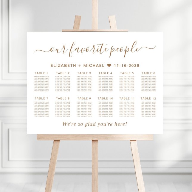 Our Favorite People 12 Table Wedding Seating Chart Foam Board (Creator Uploaded)