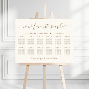 Our Favorite People 12 Table Wedding Seating Chart Foam Board