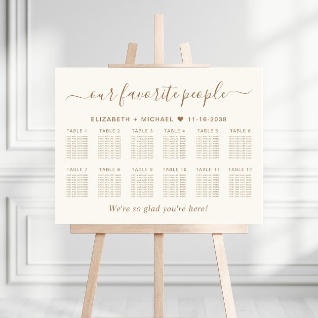 Our Favorite People 12 Table Wedding Seating Chart Foam Board (Creator Uploaded)