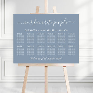 Our Favorite People 12 Table Wedding Seating Chart Foam Board