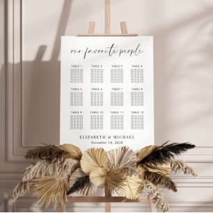 Our Favorite People 12 Table Wedding Seating Chart Foam Board