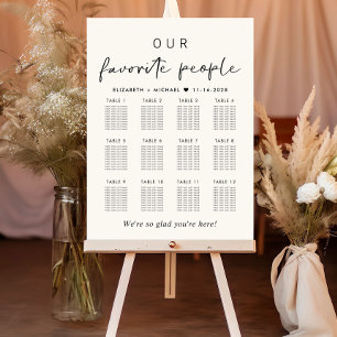 Our Favorite People 12 Table Wedding Seating Chart Foam Board