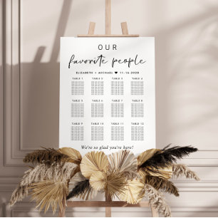 Our Favorite People 12 Table Wedding Seating Chart Foam Board