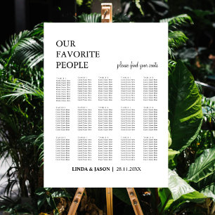 Our Favorite People 15 Table Wedding Seating Chart Foam Board
