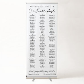 Our Favorite People 170 Guests Seating Chart Retractable Banner