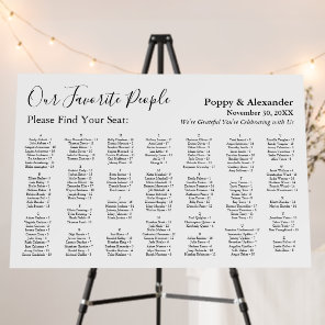 Our Favorite People 170 Names Seating Chart Foam Board