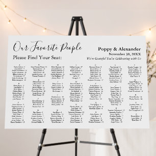 Our Favorite People 170 Names Seating Chart Foam Board