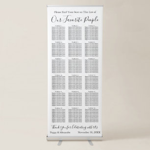 Our Favorite People 180 Guests Seating Chart Retractable Banner