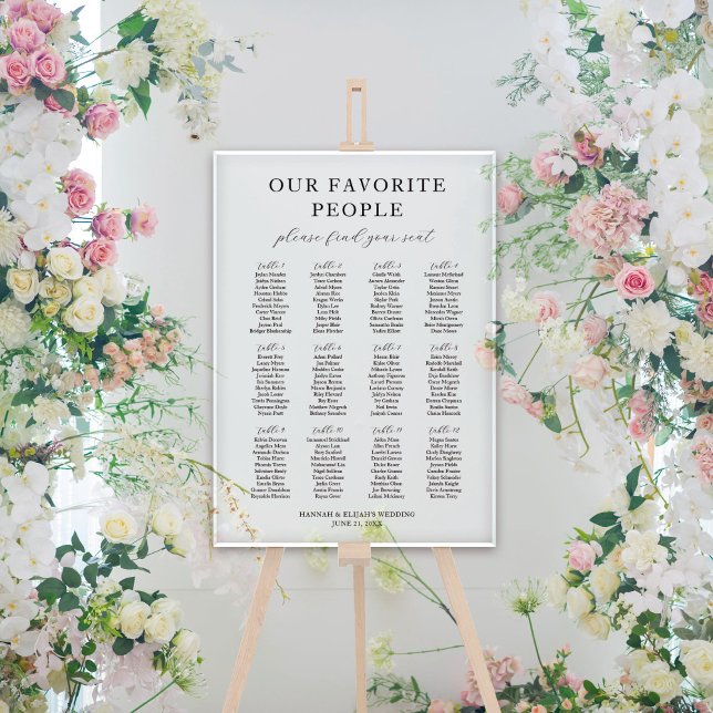Our Favorite People Acrylic Wedding Seating Chart (Our Favorite People Acrylic Wedding Seating Chart
)