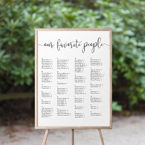 Our Favorite People | Alphabetical Seating Chart