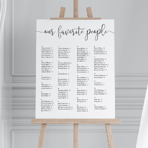 Our Favorite People | Alphabetical Wedding Seating Foam Board