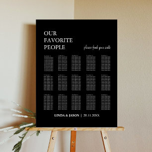 Our Favorite People Black Wedding Seating Chart Foam Board