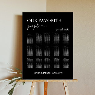 Our Favorite People Black Wedding Seating Chart Foam Board