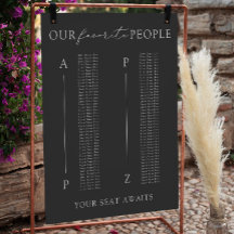 Our Favorite People Black Wedidng Seating Chart