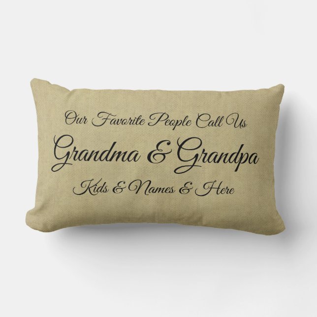 Our Favorite People Call Us Grandma Grandpa Lumbar Pillow (Front)