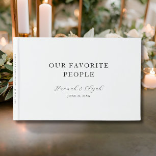 Our Favorite People Elegant Minimalist Wedding Guest Book