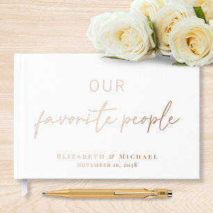Our Favorite People Photo White Wedding Foil Guest Book