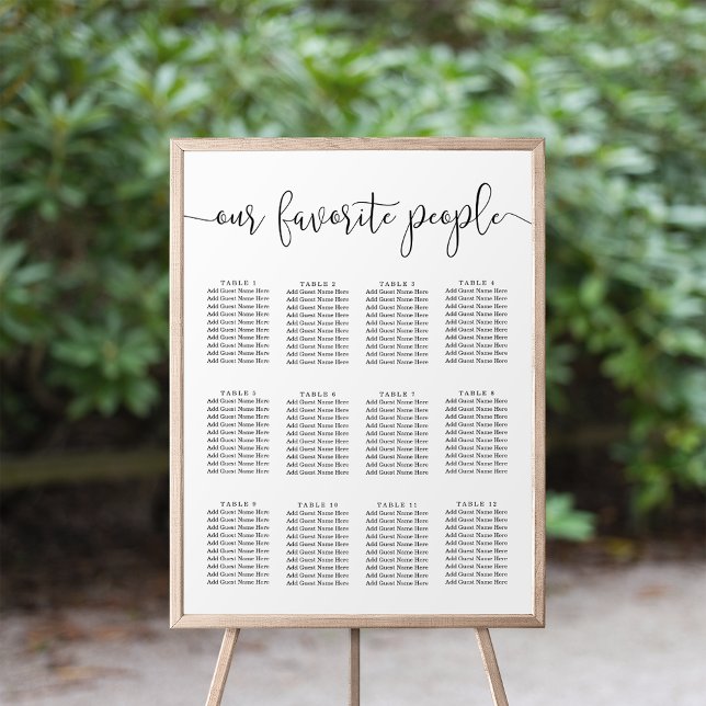 Our Favorite People | Script Wedding Seating Chart (Creator Uploaded)