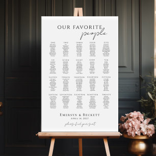 Our favorite people up to 20 tables seating plan poster