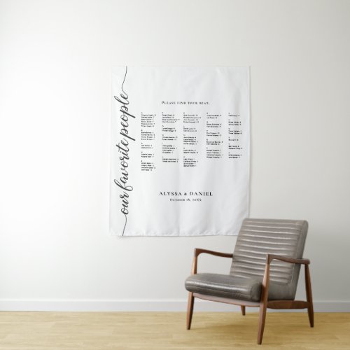 Our Favorite People Wedding alpha Seating Chart  Tapestry