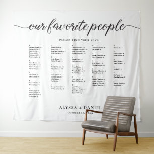 Our Favorite People Wedding alpha Seating Chart  Tapestry