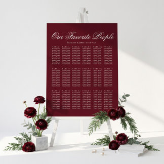 Our Favorite People Wedding Seating Chart Foam Board