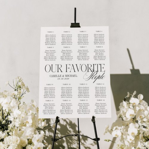 Our Favorite People Wedding Seating Chart Sign