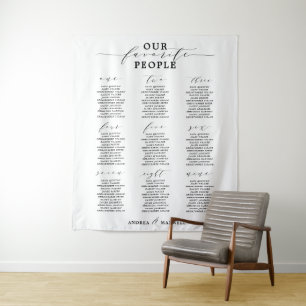 Our Favorite People Wedding Seating Chart Tapestry