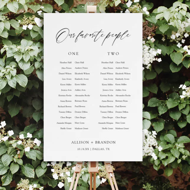 Our Favorite People Wedding Seating Long Table Foam Board | Zazzle