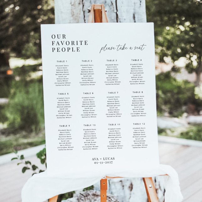 Our Favorite People Wedding Table Seating Chart Foam Board (Creator Uploaded)