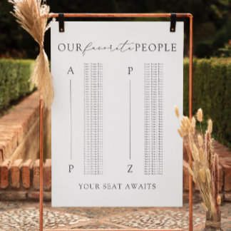 Our Favorite People Wedidng Seating Chart Foam Board