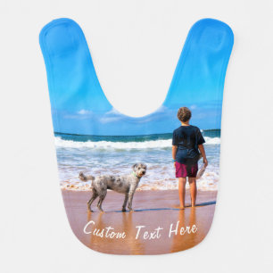 our Favorite Photo Baby Bib with Custom Text Name