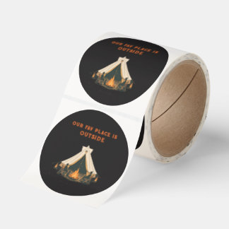 Our Favorite Place Is Outside | Small Statement NR Classic Round Sticker