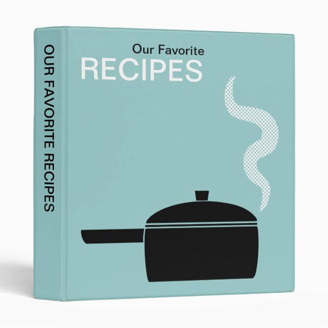 Our Favorite Recipes (1in) - Lt Blue Green 3 Ring Binder (Front/Spine)
