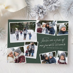 Our favorite scenes Christmas collage funny green Holiday Card<br><div class="desc">This seven-photo holiday card features fun and clever text - "these are a few of our favorite scenes" and is perfect for showcasing the highlights of your year. The back is a coordinating festive green plaid. This unique sage green Christmas card is the perfect way to send greetings to friends...</div>