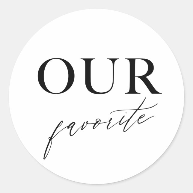 Our Favorite Treat Bag Sticker Personalized Weddin (Front)