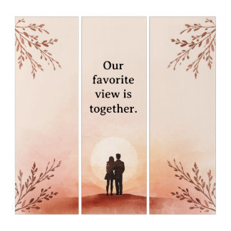 Our Favorite View Is Together Sunset Couple Tripty Triptych