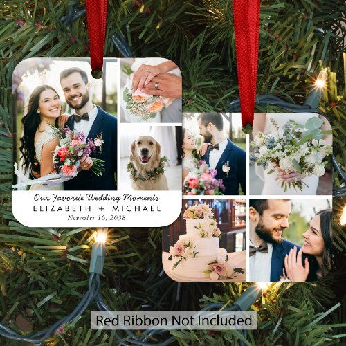 Our Favorite Wedding Moments Photo Christmas Metal Ornament