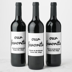 Our favorite wedding reception guest favor gift wine label