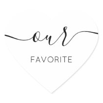 Our Favorite Сalligraphic Favor Gift Heart Sticker