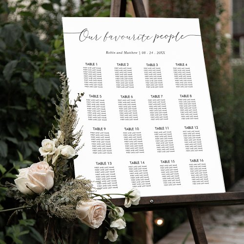 Our Favourite People Wedding Seating Chart Sign