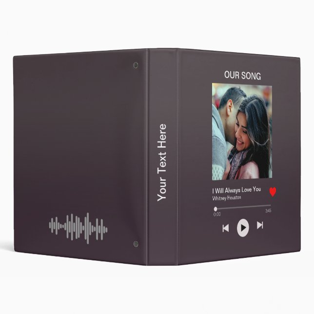 Our favourite Song – Custom Photo  3 Ring Binder (Background)
