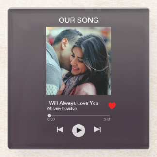 Our favourite Song – Custom Photo Glass Coaster