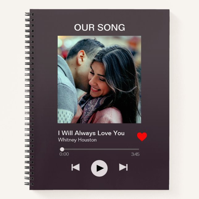 Our favourite Song – Custom Photo  Notebook (Front)
