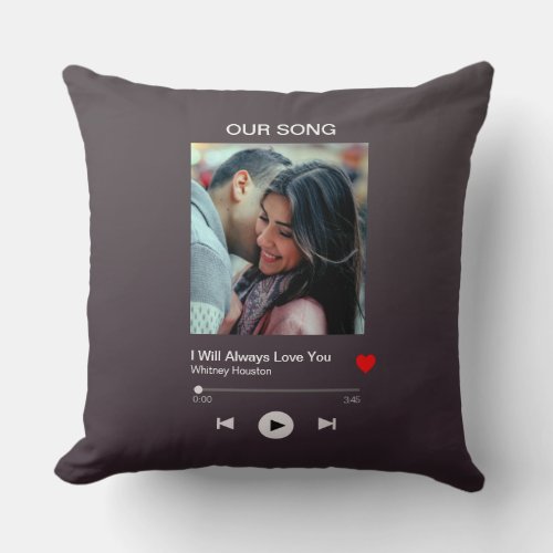 Our favourite Song  Custom Photo  Throw Pillow